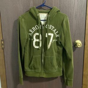 Throwback Olive Green Aéropostale Zip up Hoodie